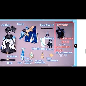 cosplay eula lawrance worn 3 times genshin impact fixed parts medium size